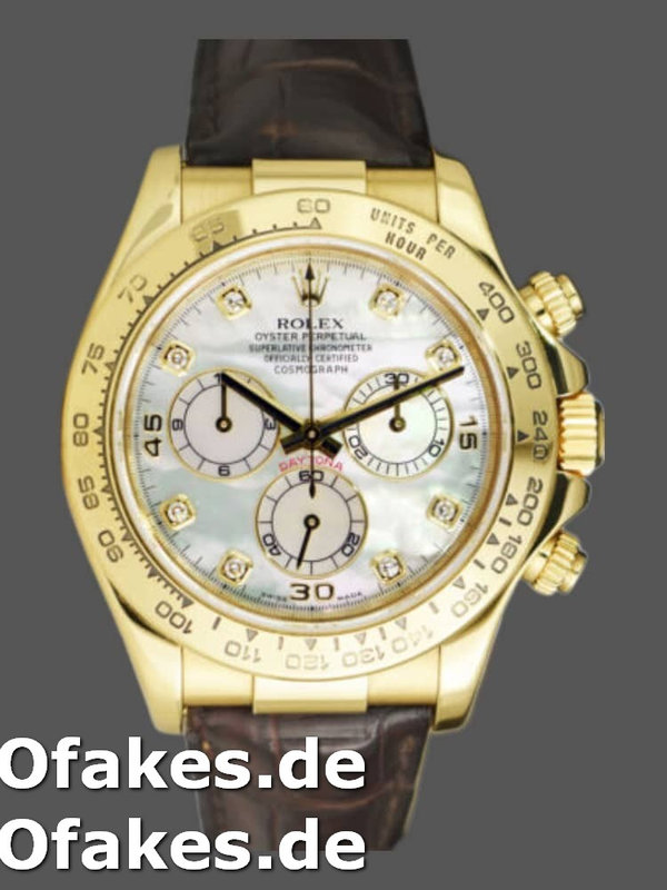 Rolex Daytona 116518 MOP Diamond Dial Yellow Gold 40mm Mens Replica Watch