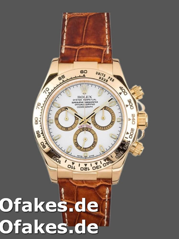 Rolex Daytona 116518 Yellow Gold Automatic White Dial 40mm Mens Replica Watch