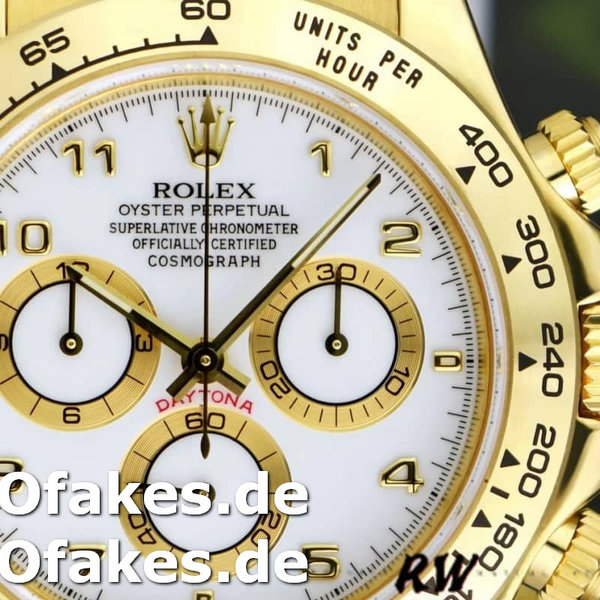 Rolex Daytona 116518 Yellow Gold White Dial 40mm Mens Replica Watch