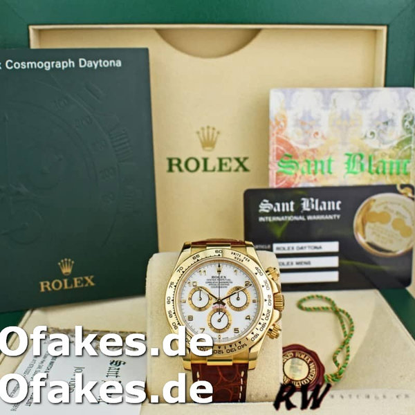 Rolex Daytona 116518 Yellow Gold White Dial 40mm Mens Replica Watch