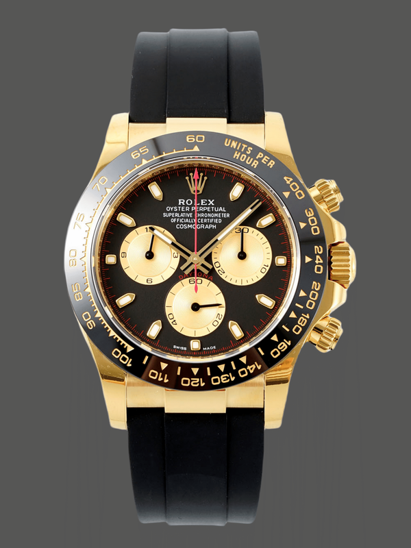 Rolex Daytona 116518LN Schwarzes Zifferblatt Rubber strap 40mm Mens Replica Watch