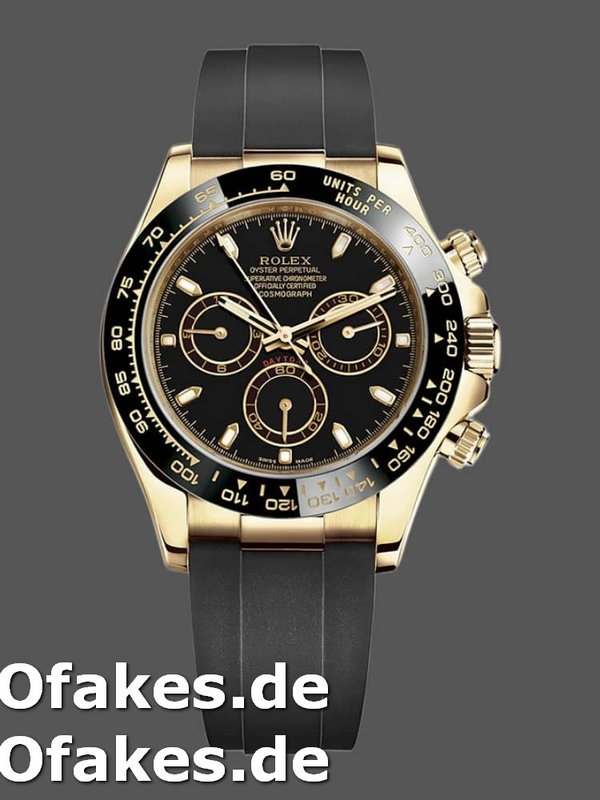 Rolex Daytona 116518LN Schwarzes Zifferblatt Yellow Gold 40mm Mens Replica Watch