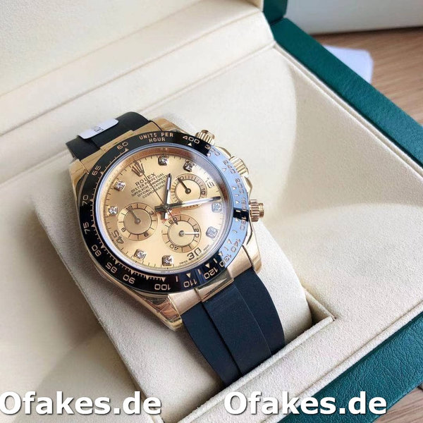 Replica Rolex Daytona 116518LN Diamond Champagne Dial 40mm Herren Replica Uhren