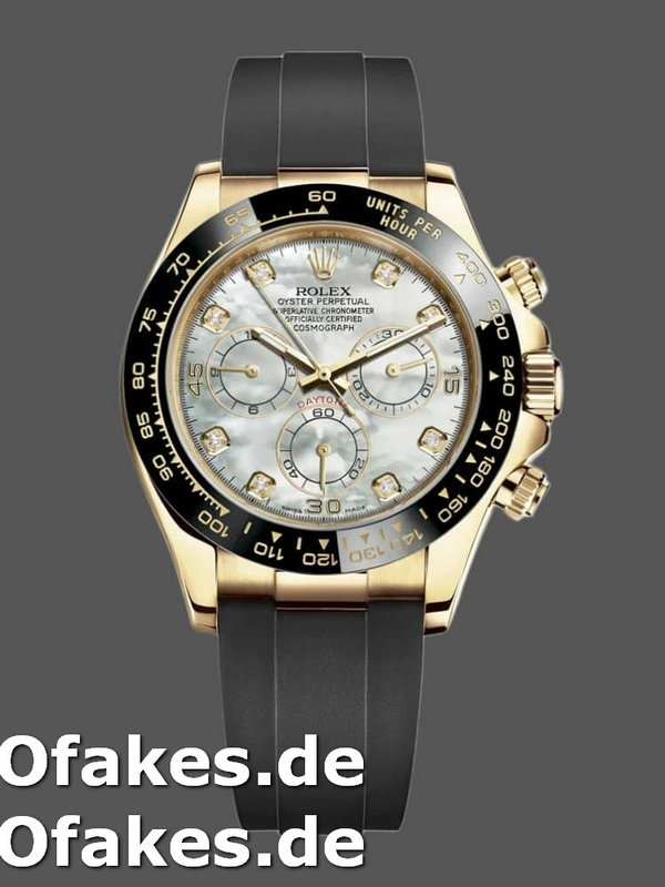 Rolex Daytona 116518LN Rubber Strap MOP Diamond Dial 40mm Mens Replica Watch