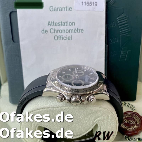 Rolex Daytona 116519 Schwarzes Zifferblatt Black Rubber strap 40mm Herren Replica Watch