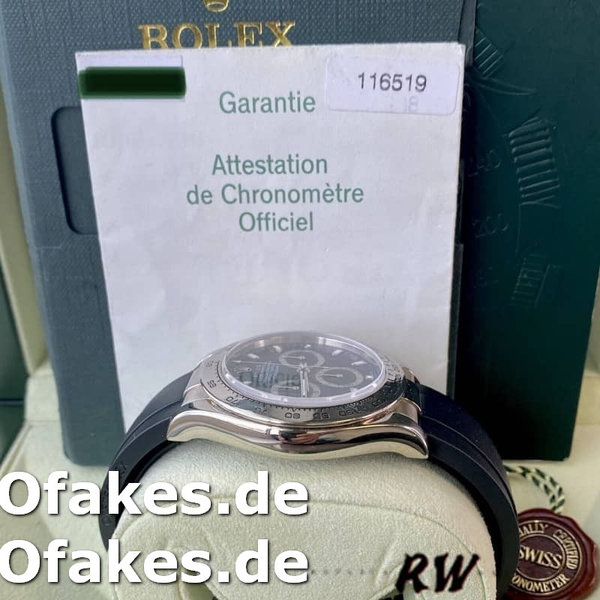Rolex Daytona 116519 Schwarzes Zifferblatt Black Rubber strap 40mm Herren Replica Watch