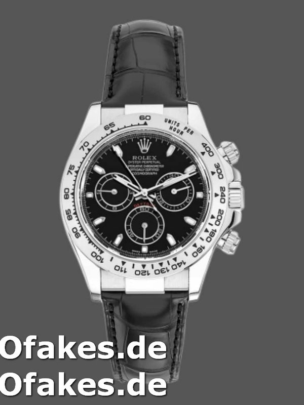 Rolex Daytona 116519 Black Leather strap Schwarzes Zifferblatt 40mm Mens Replica Watch