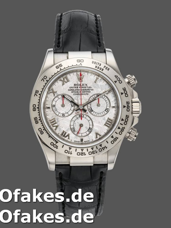 Rolex Daytona 116519 Black Leather strap Meteorite Dial 40mm Mens Replica Watch