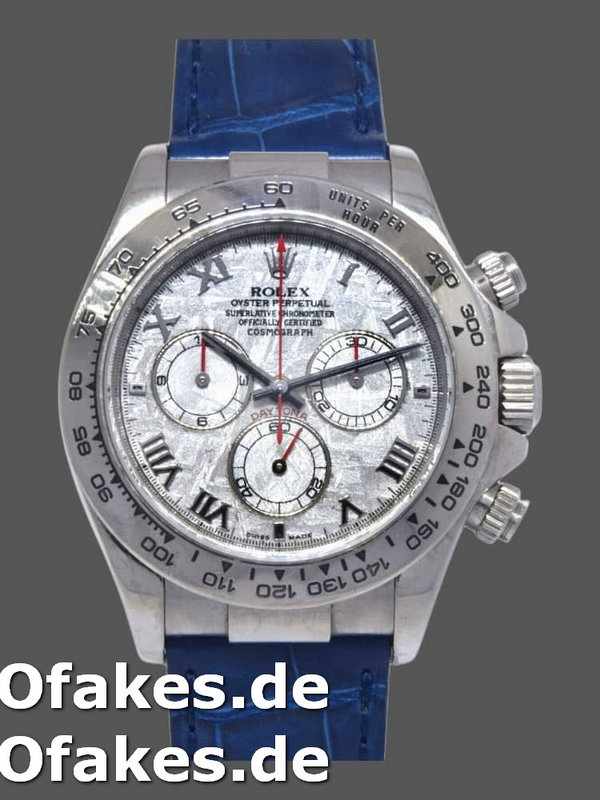 Rolex Daytona 116519 Blue Leather strap Meteorite Dial 40mm Mens Replica Watch