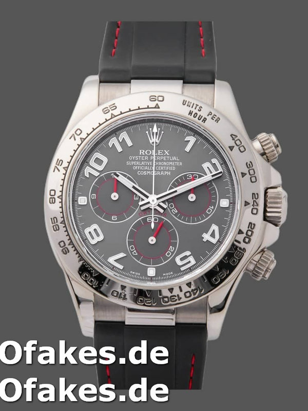 Rolex Daytona 116519 Grey Dial Black RubberB strap 40mm Herren Replica Watch