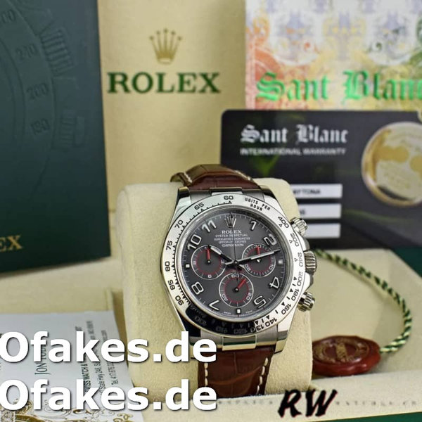 Replica Rolex Daytona 116519 Grey Dial Brown Leather strap 40mm Herren Replica Uhren
