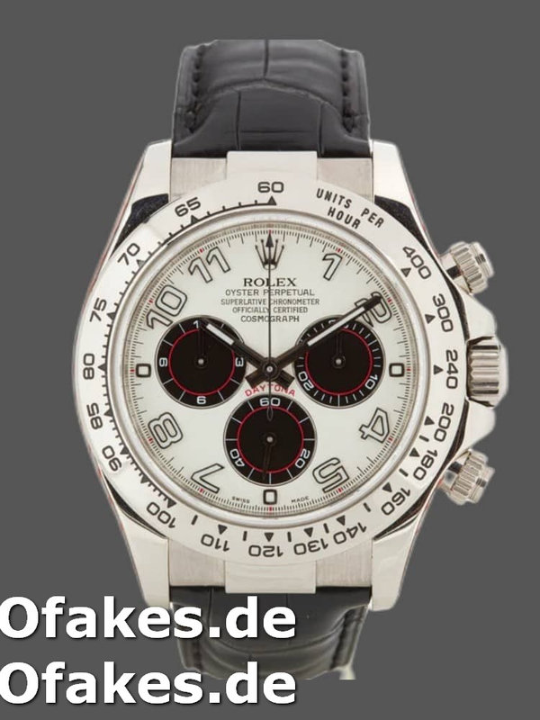 Rolex Daytona 116519 Panda Dial Black Leather Strap 40mm Mens Replica Watch