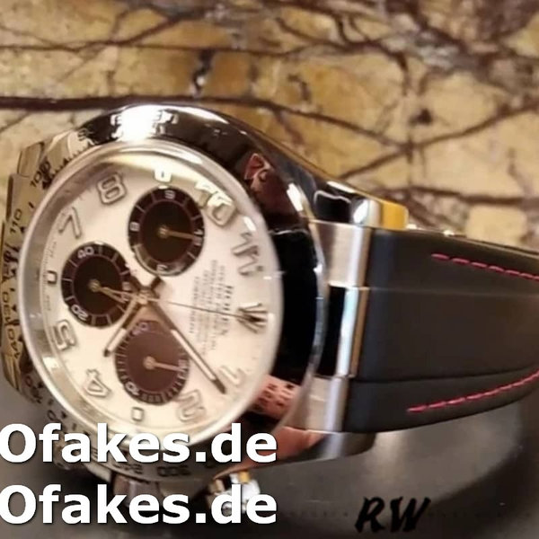 Rolex Daytona 116519 Panda Dial Black Rubber Strap 40mm Mens Replica Watch