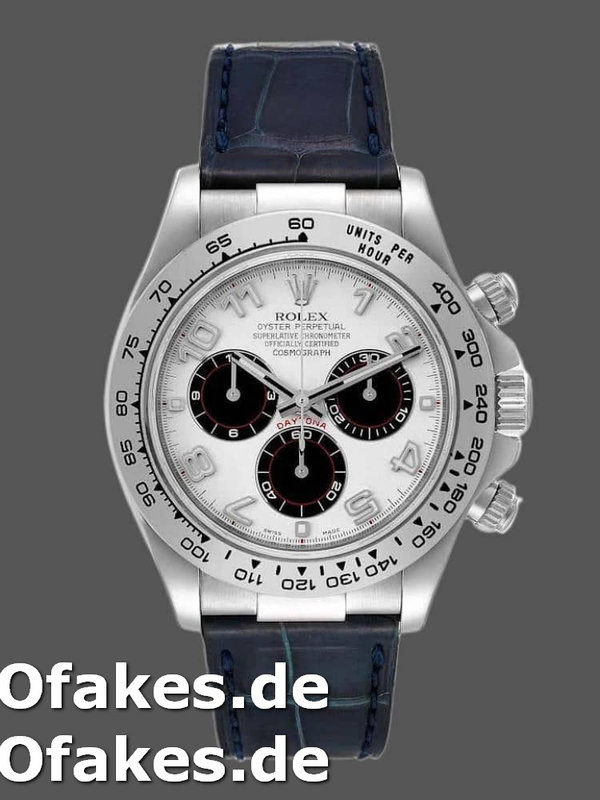 Rolex Daytona 116519 Panda Dial Blue Leather Strap 40mm Mens Replica Watch