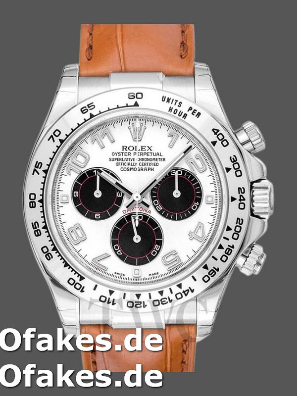 Rolex Daytona 116519 Panda Dial Brown Leather Strap 40mm Mens Replica Watch
