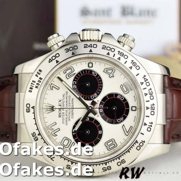 Replica Rolex Daytona 116519 Panda Dial Chocolate Leather Strap 40mm Herren Replica Uhren