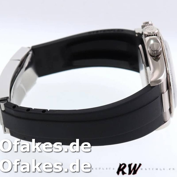 Rolex Daytona 116519 white Arabic dial Black Rubber strap 40mm Herren Replica Watch