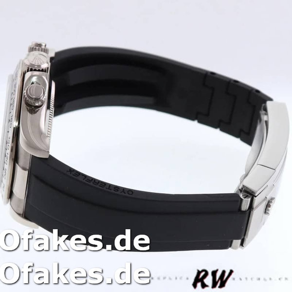 Rolex Daytona 116519 white Arabic dial Black Rubber strap 40mm Herren Replica Watch