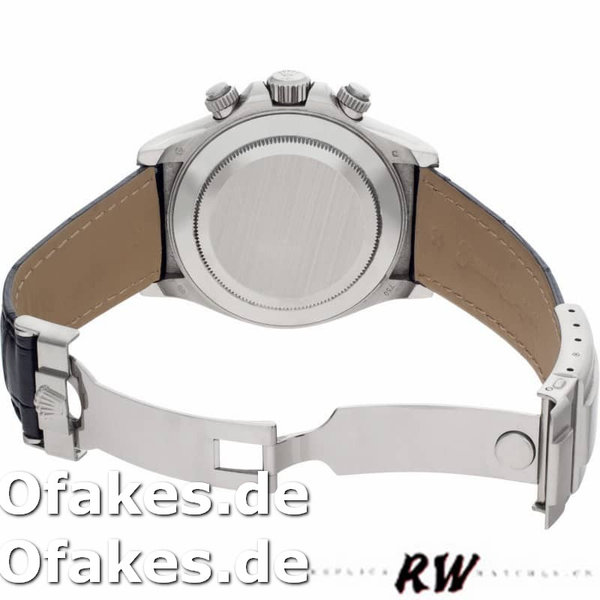 Rolex Daytona 116519 White Dial Black Leather strap 40mm Mens Replica Watch