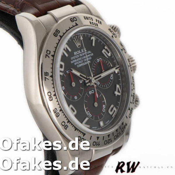 Super Clone Men's Rolex Daytona 40mm Men's-116519-White Gold-Grey Dial Grey<br />