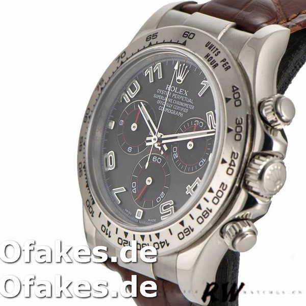 Super Clone Men's Rolex Daytona 40mm Men's-116519-White Gold-Grey Dial Grey<br />