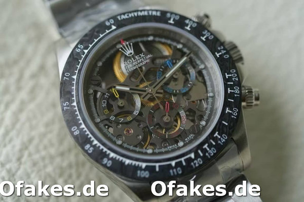 Replica Rolex Daytona 116520 ADG Skeleton Dial Steel Bracelet Steel Case Replica Uhren