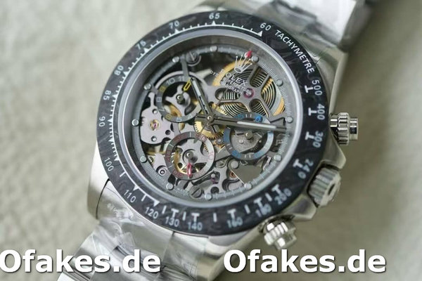 Replica Rolex Daytona 116520 ADG Skeleton Dial Steel Bracelet Steel Case Replica Uhren