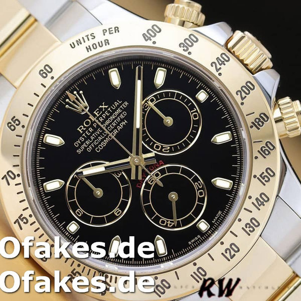 Rolex Daytona 116523 Stainless Steel Schwarzes Zifferblatt 40mm Mens Replica Watch