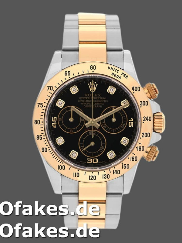 Rolex Daytona 116523 Stainless Steel Black Diamond Dial 40mm Mens Replica Watch