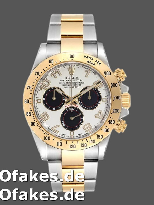Rolex Daytona 116523 White Arabic Panda Dial 40mm Mens Replica Watch