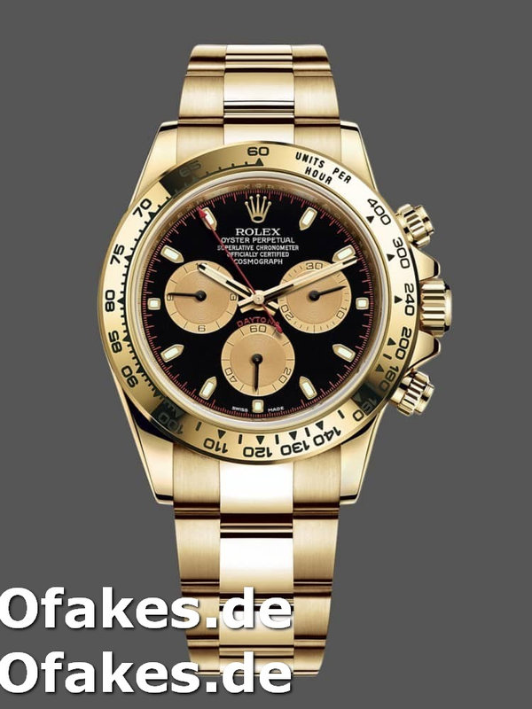 Rolex Daytona 116528 Yellow Gold Black Paul Newman Dial 40mm Mens Replica Watch