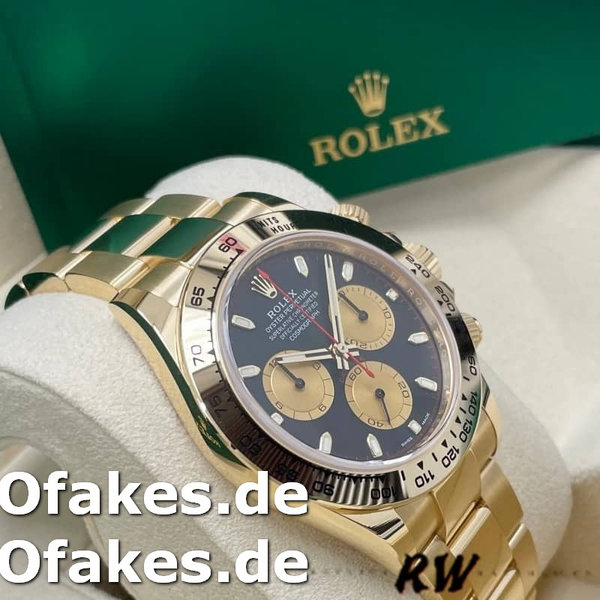 Rolex Daytona 116528 Yellow Gold Black Paul Newman Dial 40mm Mens Replica Watch