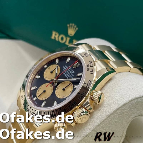 Rolex Daytona 116528 Yellow Gold Black Paul Newman Dial 40mm Mens Replica Watch