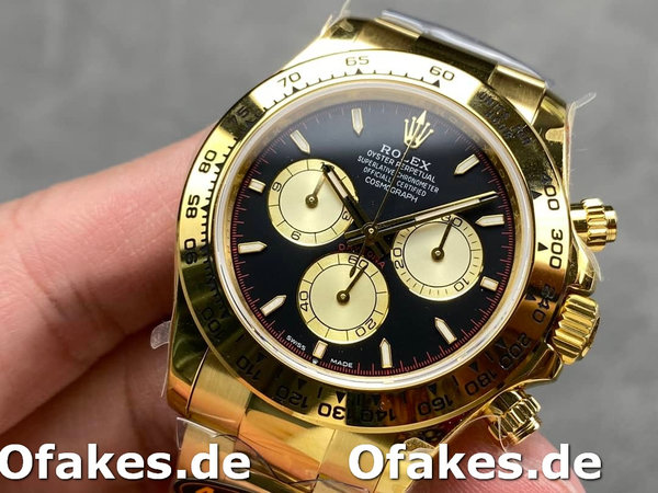 Rolex Daytona 116528 Yellow Gold Black Paul Newman Dial 40mm Mens Replica Watch