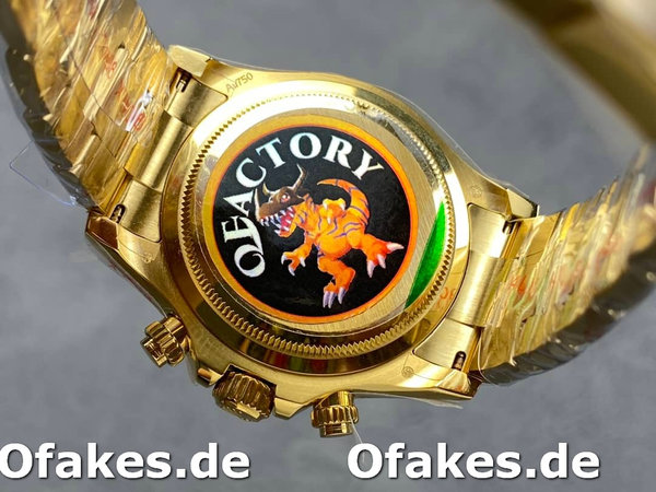 Rolex Daytona 116528 Yellow Gold Black Paul Newman Dial 40mm Mens Replica Watch