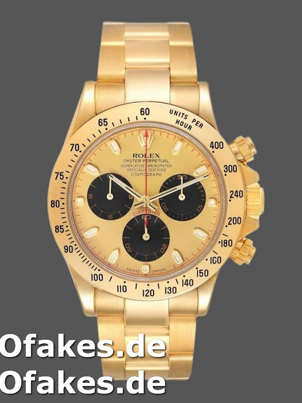 Rolex Daytona 116528 Yellow Gold Champagne Dial 40mm Mens Replica Watch