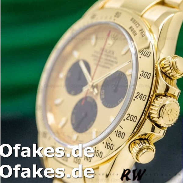 Rolex Daytona 116528 Yellow Gold Champagne Dial 40mm Mens Replica Watch