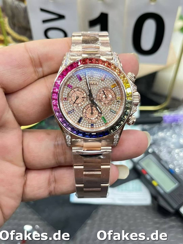 Rolex Daytona 116595RBOW 'Rainbow' Rose Gold Pave Diamond Dial Sapphir