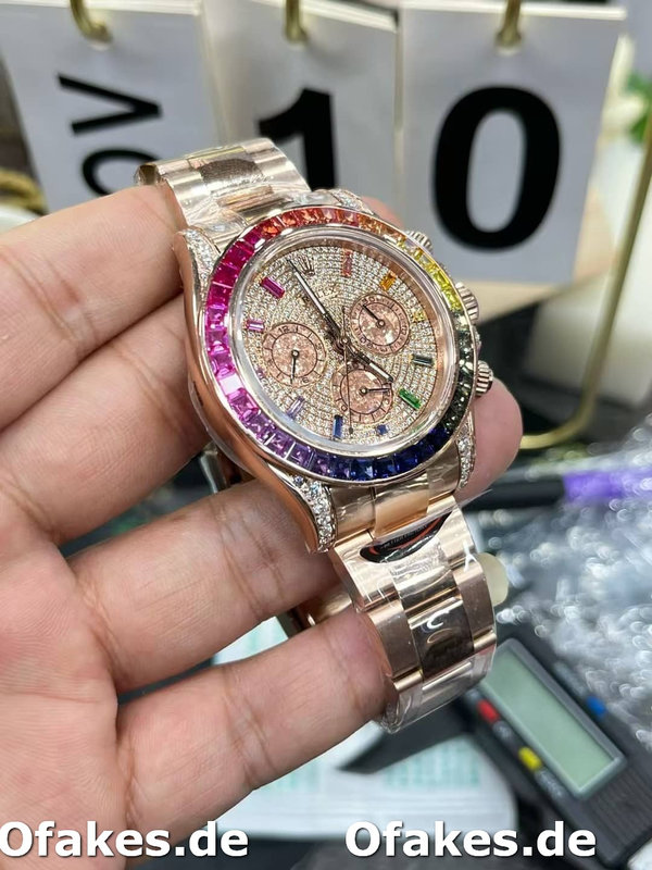 Rolex Daytona 116595RBOW 'Rainbow' Rose Gold Pave Diamond Dial Sapphir