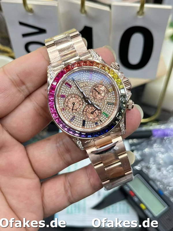 Rolex Daytona 116595RBOW 'Rainbow' Rose Gold Pave Diamond Dial Sapphir