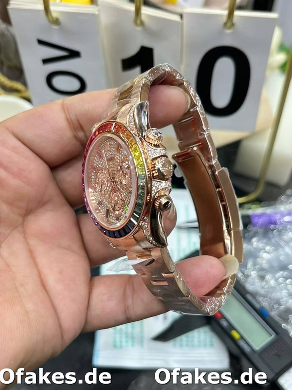 Rolex Daytona 116595RBOW 'Rainbow' Rose Gold Pave Diamond Dial Sapphir