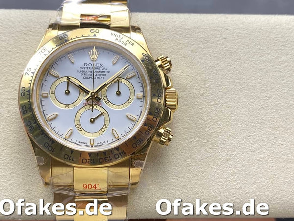 Rolex Daytona 126508 0001 18K Yellow gold White Dial Replica Watch