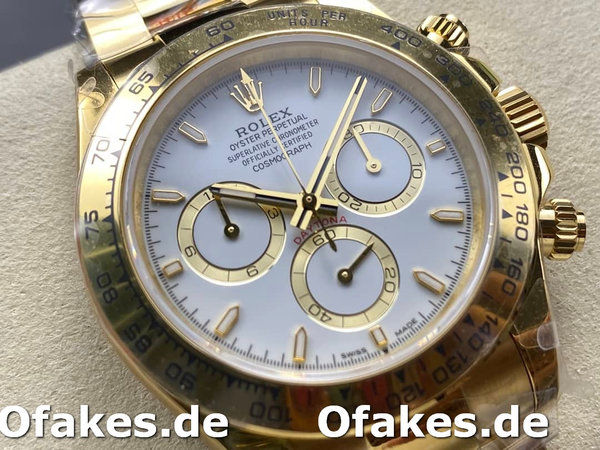 Rolex Daytona 126508 0001 18K Yellow gold White Dial Replica Watch