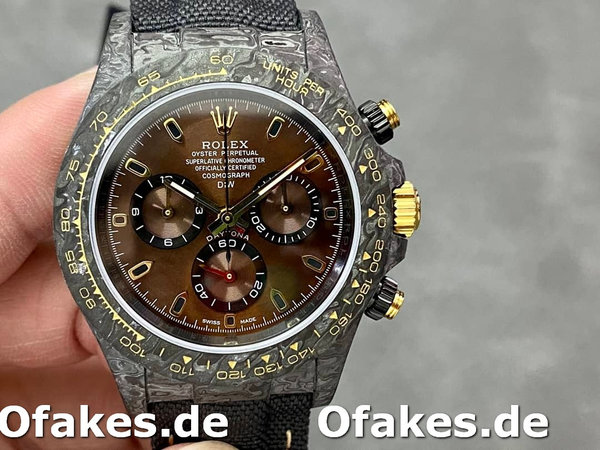 Replica Rolex Daytona 40mm DIW Carbon Case Chocolate Dial Nylon Strap Herrenuhr