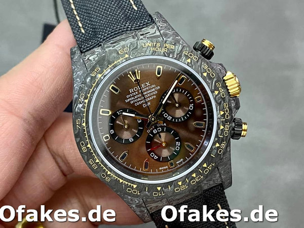 Replica Rolex Daytona 40mm DIW Carbon Case Chocolate Dial Nylon Strap Herrenuhr