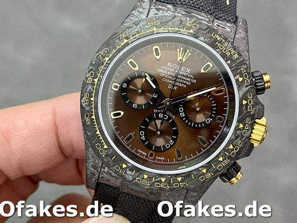 Replica Rolex Daytona 40mm DIW Carbon Case Chocolate Dial Nylon Strap Herrenuhr