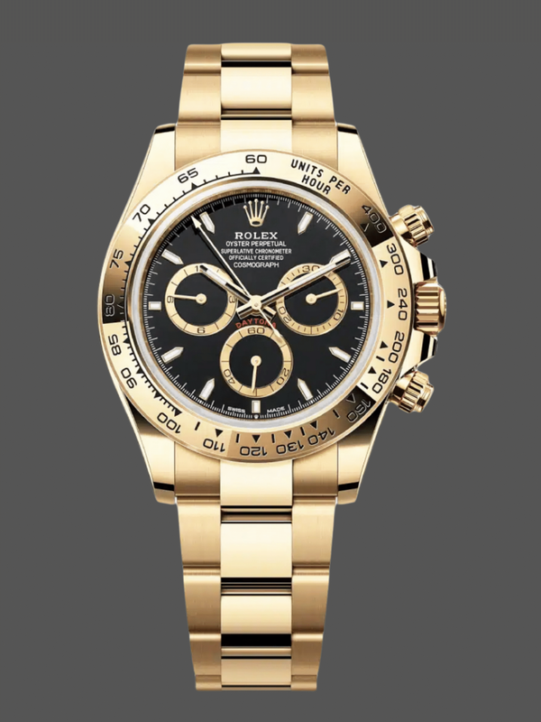 Rolex Daytona 40mm Yellow Gold Oyster Bracelet with Black Stick Dial 126508 0004