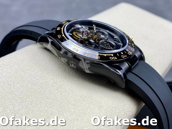 Replica Rolex Daytona Blaken Black 1:1 Mirror Skeleton Dial 40mm Herrenuhr