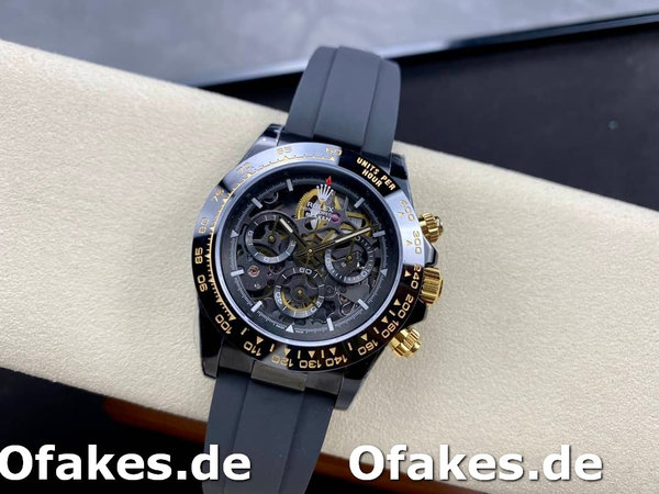 Replica Rolex Daytona Blaken Black 1:1 Mirror Skeleton Dial 40mm Herrenuhr