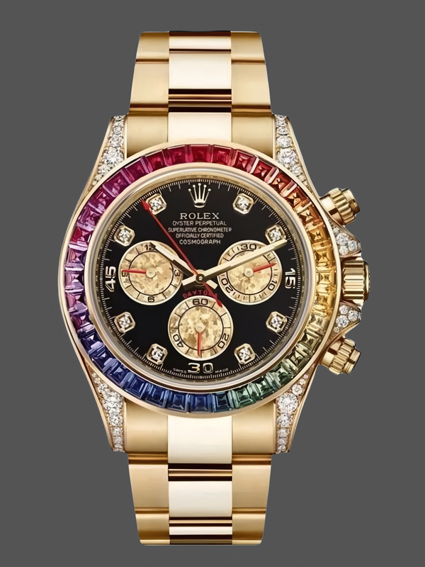 Rolex Daytona Chronograph Automatic Chronometer Diamond Schwarzes Zifferblatt 116598RBOW 0001